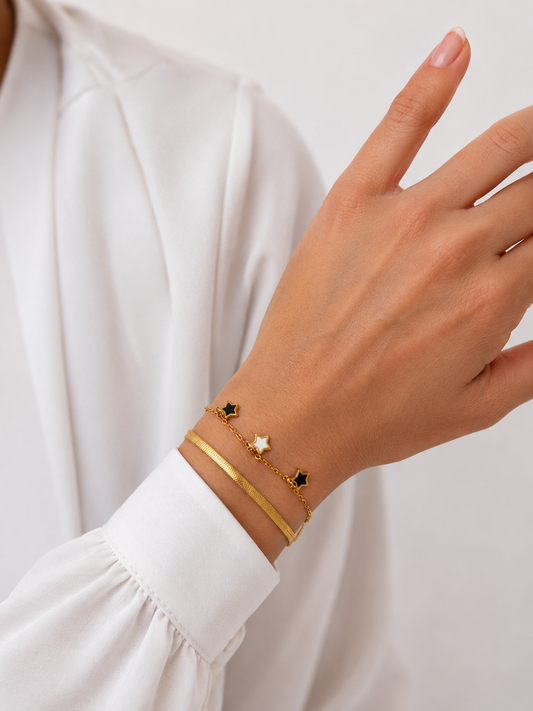 LUCENA | Modernes Damen Gold Armband